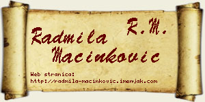 Radmila Mačinković vizit kartica